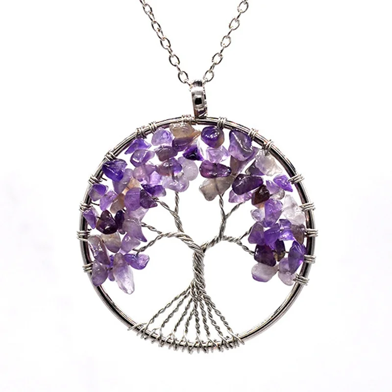 Collier Arbre De Vie Améthyste