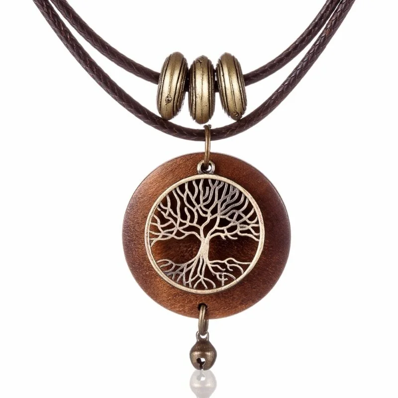 Collier Arbre De Vie Bois